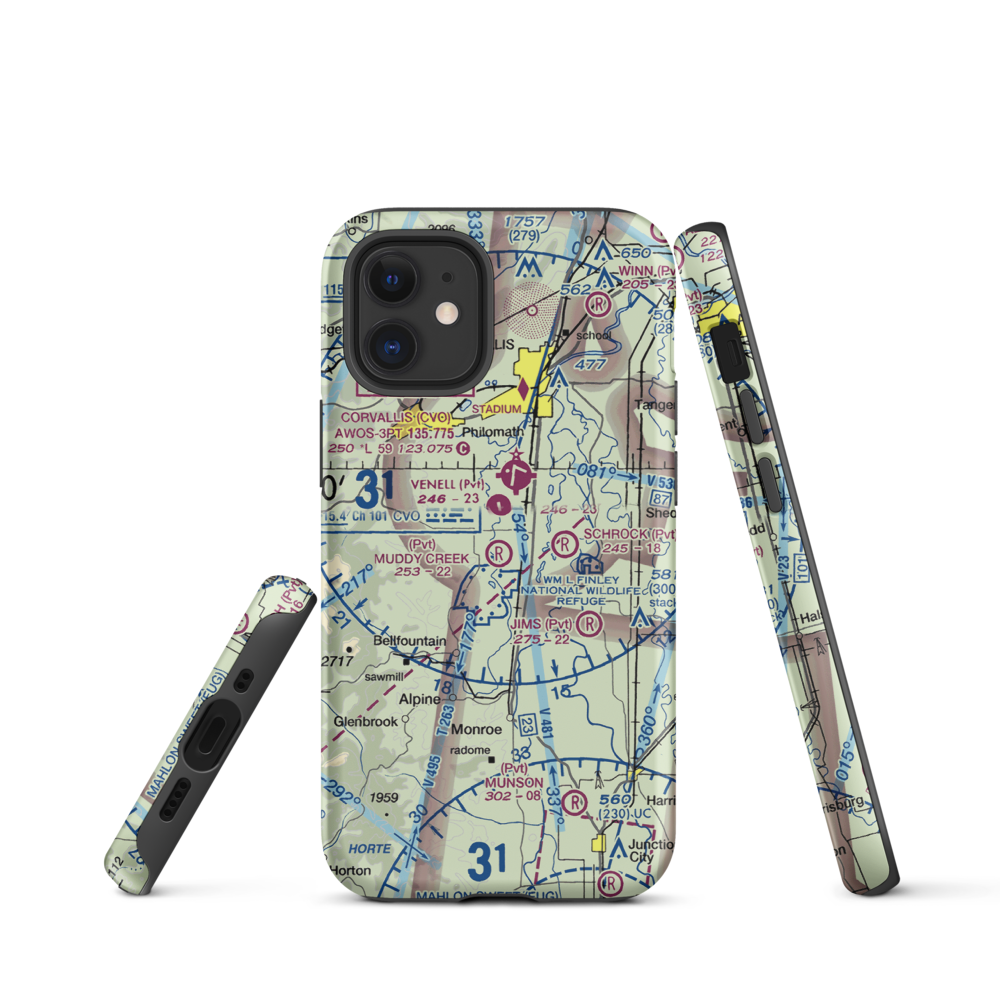 Muddy Creek Airport (55OR) VFR Sectional  Tough iPhone Case iPhone 12 mini model shown