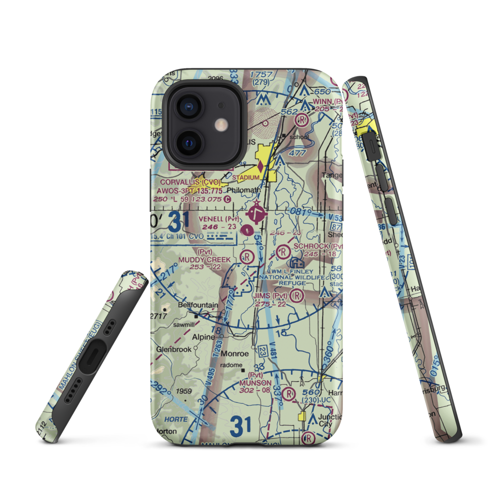 Muddy Creek Airport (55OR) VFR Sectional  Tough iPhone Case iPhone 12 model shown