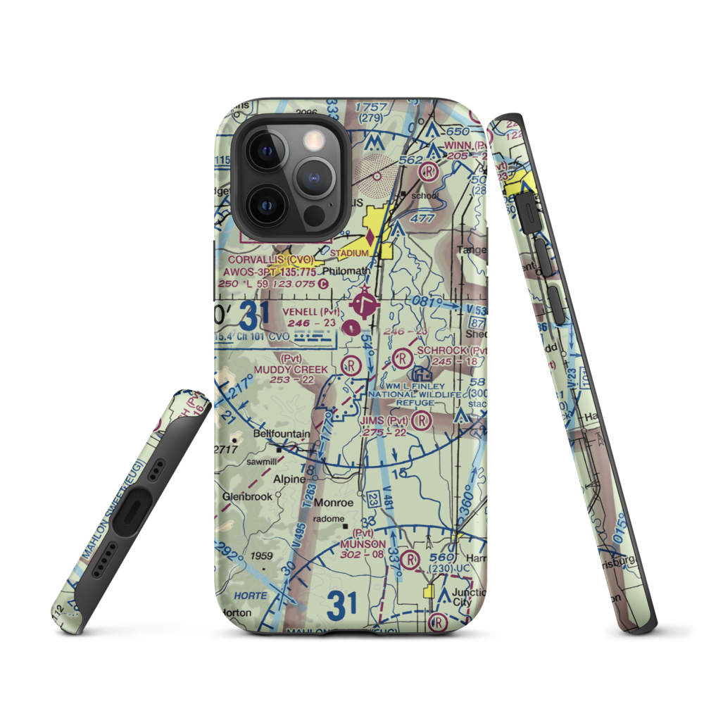 Muddy Creek Airport (55OR) VFR Sectional  Tough iPhone Case iPhone 12 Pro model shown