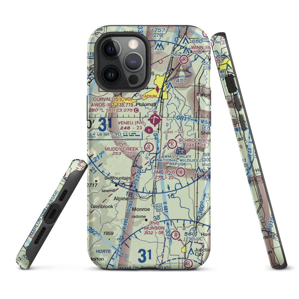 Muddy Creek Airport (55OR) VFR Sectional  Tough iPhone Case iPhone 12 Pro Max model shown