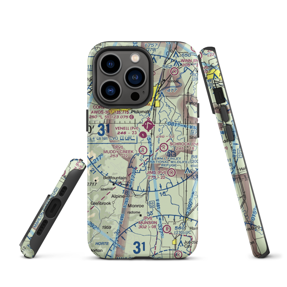 Muddy Creek Airport (55OR) VFR Sectional  Tough iPhone Case iPhone 13 Pro model shown