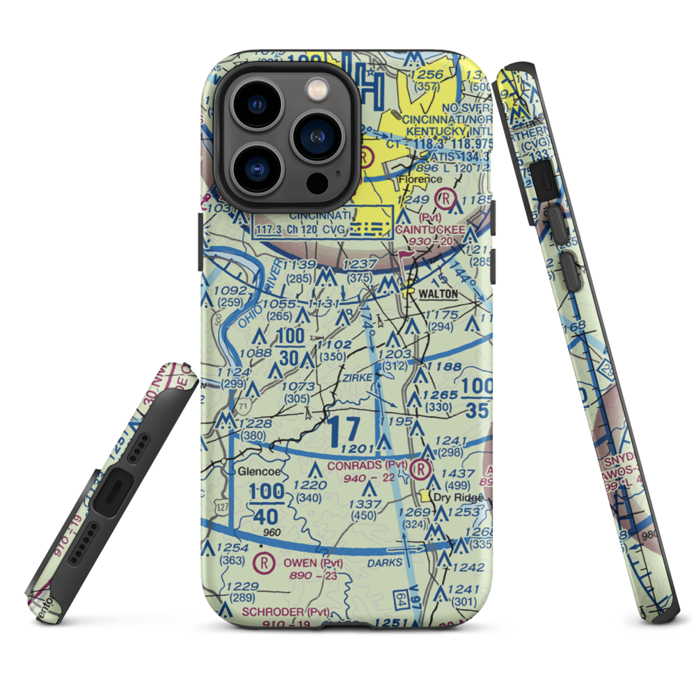 Mueller Farm Airport (4KY7) VFR Sectional  Tough iPhone Case iPhone 13 Pro Max model shown