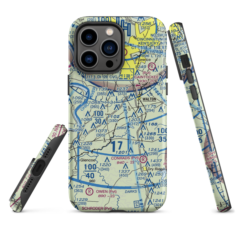 Mueller Farm Airport (4KY7) VFR Sectional  Tough iPhone Case iPhone 14 Pro Max model shown