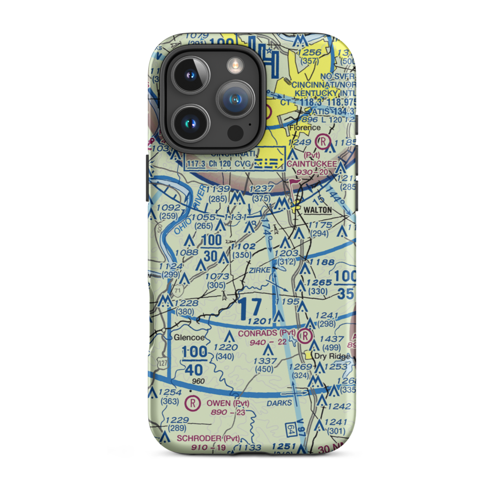 Mueller Farm Airport (4KY7) VFR Sectional  Tough iPhone Case iPhone 16 Pro Max model shown