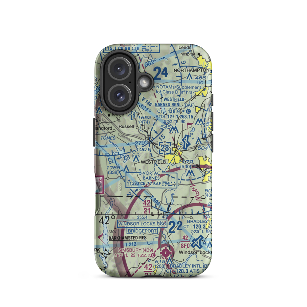 Mundale Airport (MA80) VFR Sectional  Tough iPhone Case iPhone 16 model shown