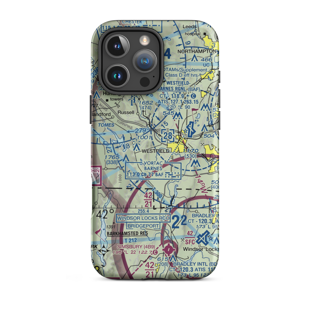 Mundale Airport (MA80) VFR Sectional  Tough iPhone Case iPhone 16 Pro Max model shown