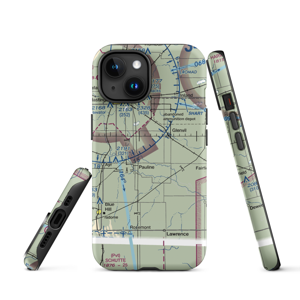 Munsterman Airport (98NE) VFR Sectional  Tough iPhone Case iPhone 15 model shown