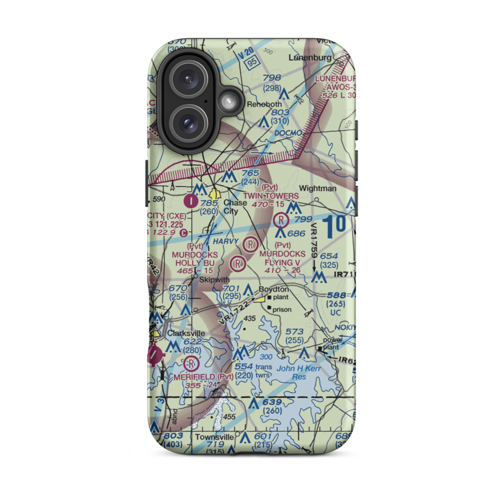 Murdocks Flying V Airport (3VG4) VFR Sectional  Tough iPhone Case iPhone 16 Plus model shown