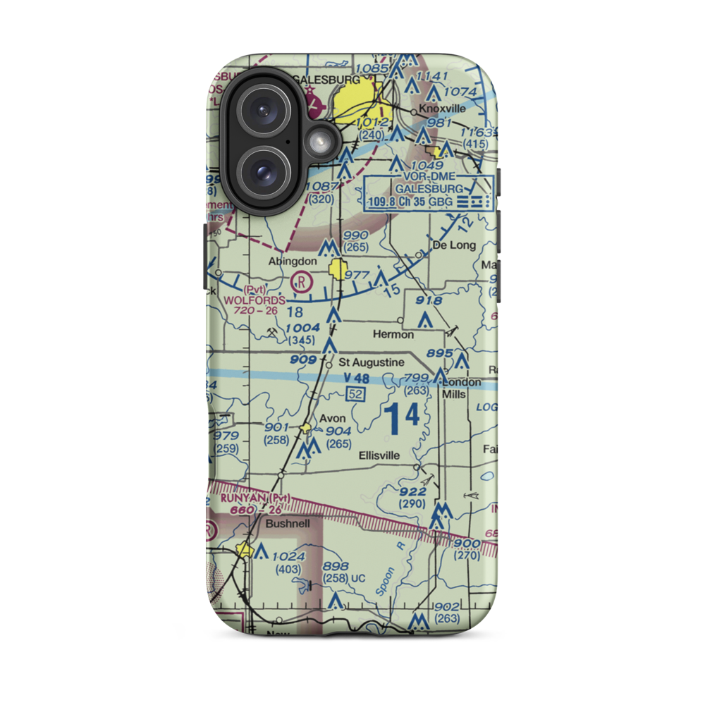 Murk's Strip (0LL2) VFR Sectional  Tough iPhone Case iPhone 16 Plus model shown