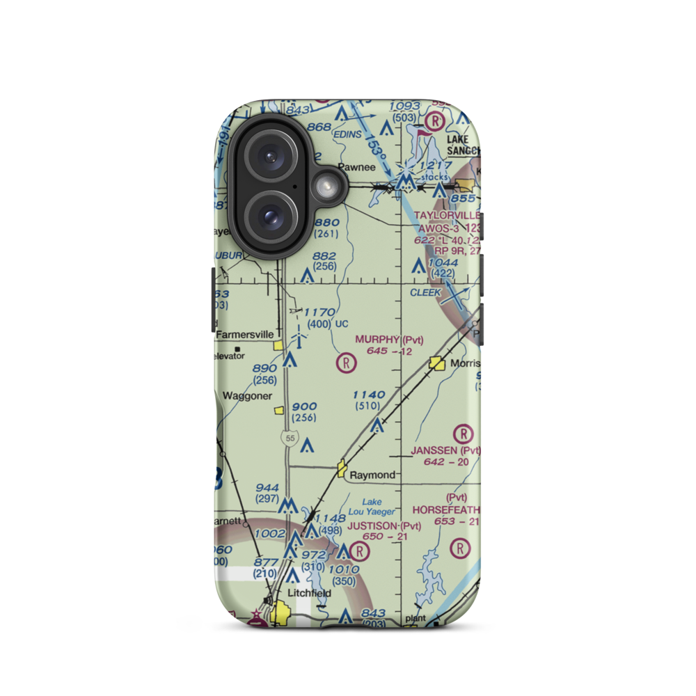 Murphy Farms Airport (70IL) VFR Sectional  Tough iPhone Case iPhone 16 model shown
