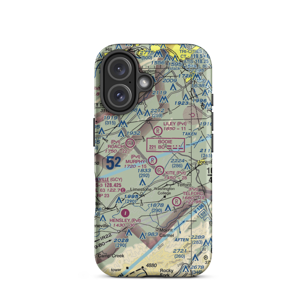 Murphy Field (17TN) VFR Sectional  Tough iPhone Case iPhone 16 model shown