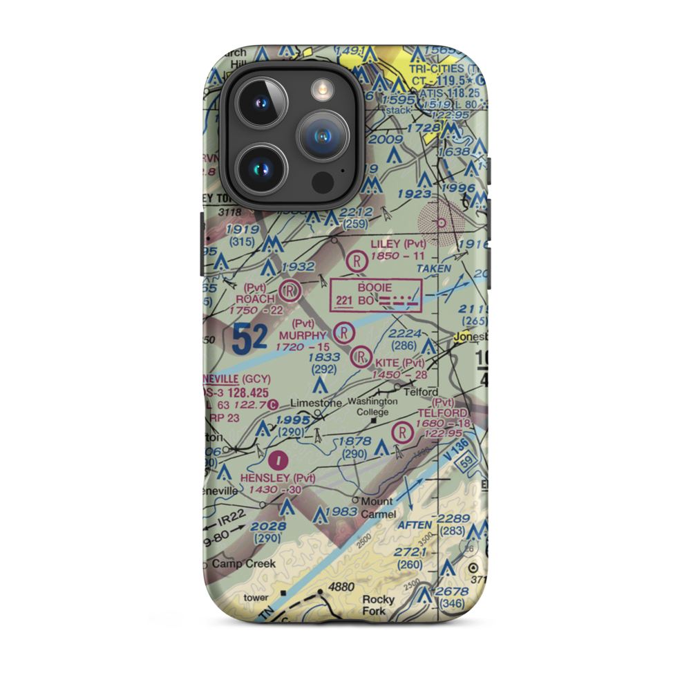 Murphy Field (17TN) VFR Sectional  Tough iPhone Case iPhone 16 Pro Max model shown