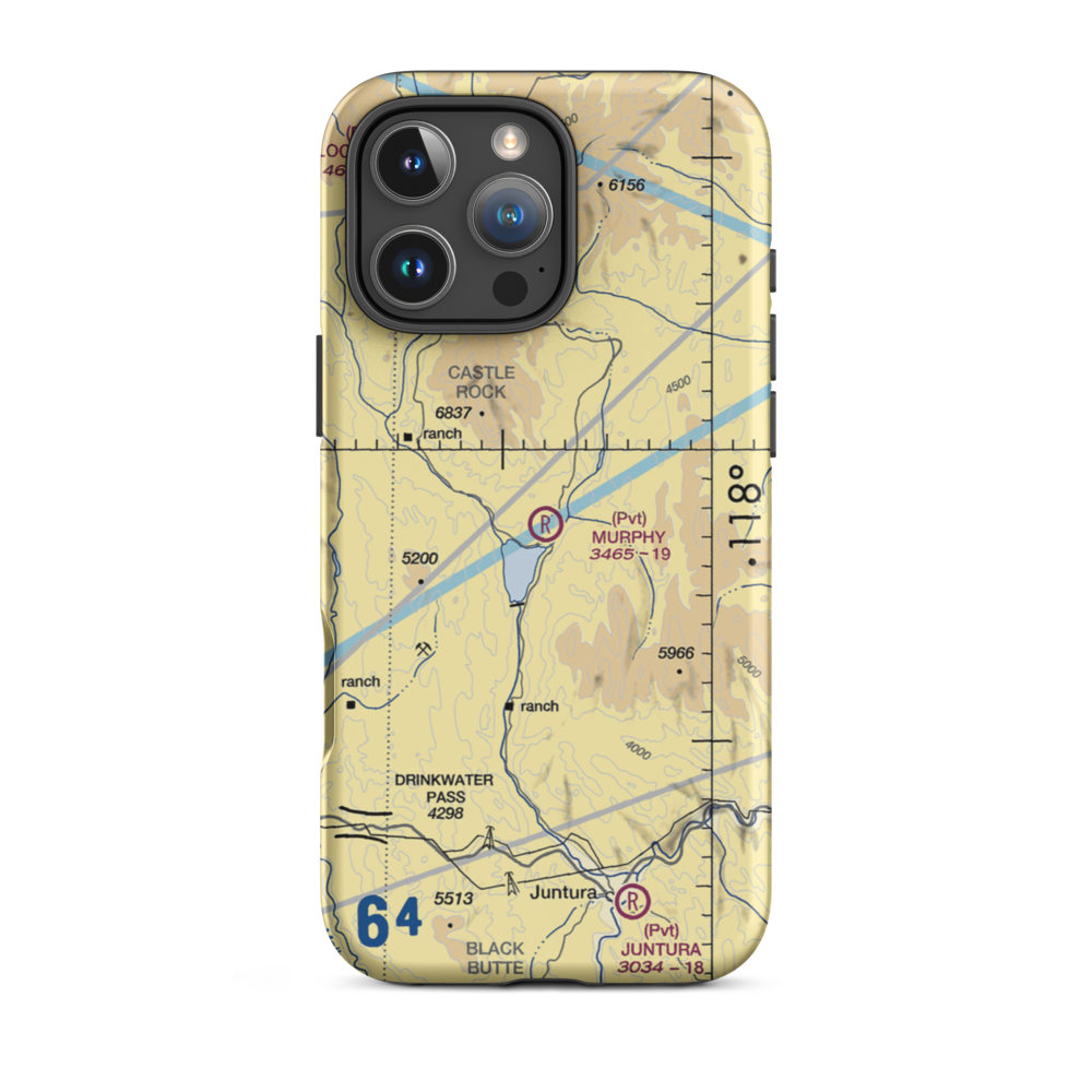 Murphy Ranch Airport (3OR9) VFR Sectional  Tough iPhone Case iPhone 16 Pro Max model shown