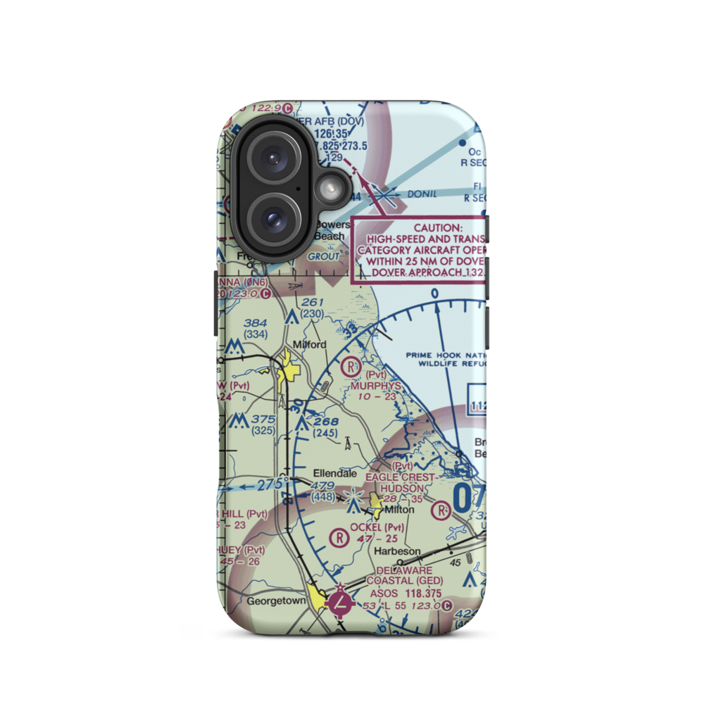Murphy's Landing Airport (2DE8) VFR Sectional  Tough iPhone Case iPhone 16 model shown