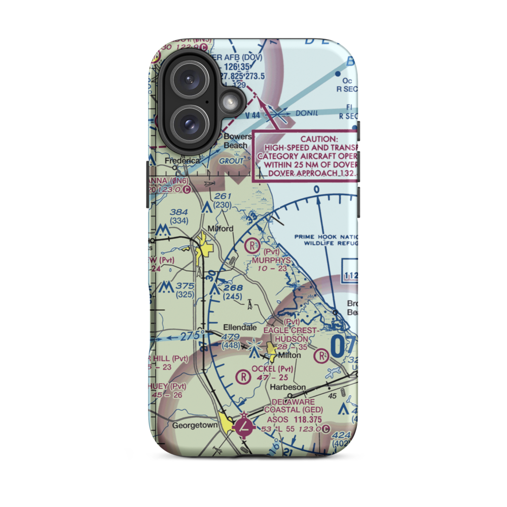 Murphy's Landing Airport (2DE8) VFR Sectional  Tough iPhone Case iPhone 16 Plus model shown