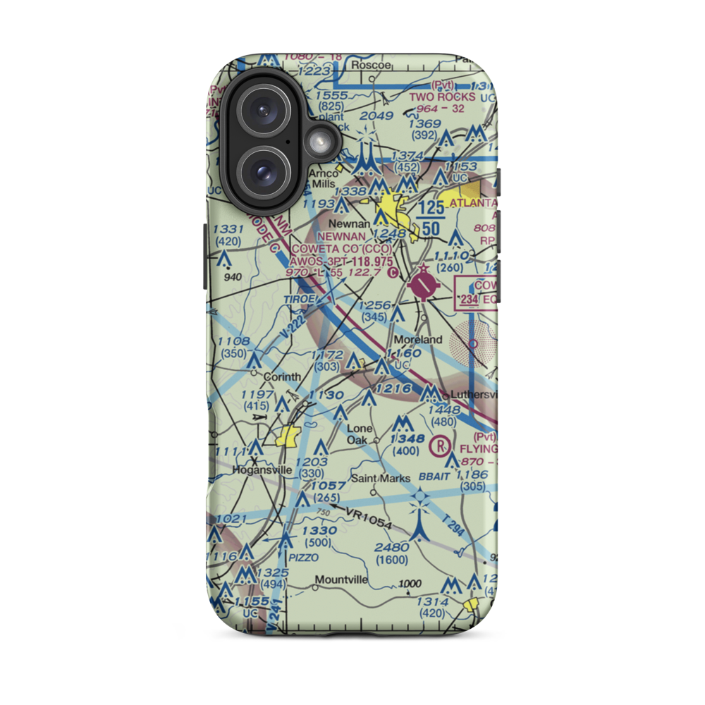 Murphy's Landing Airport (80GA) VFR Sectional  Tough iPhone Case iPhone 16 Plus model shown