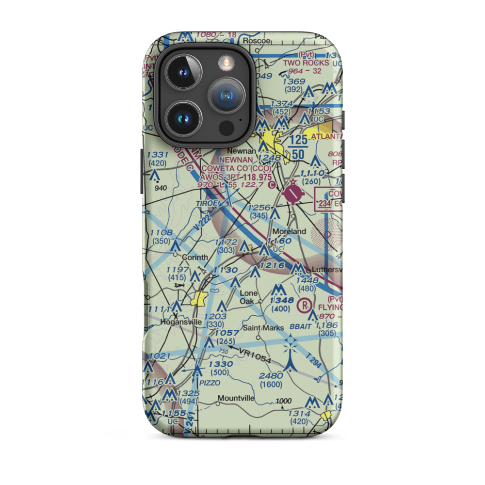 Murphy's Landing Airport (80GA) VFR Sectional  Tough iPhone Case iPhone 16 Pro Max model shown
