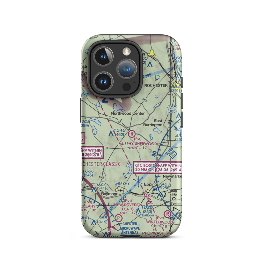 Murphy-Sherwood Park Airport (NH43) VFR Sectional  Tough iPhone Case iPhone 16 Pro model shown