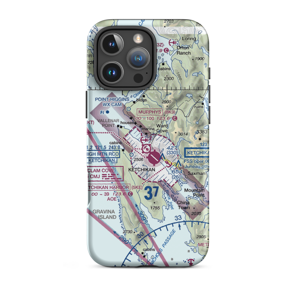 Murphys Pullout Seaplane Base (8K9) VFR Sectional  Tough iPhone Case iPhone 16 Pro Max model shown