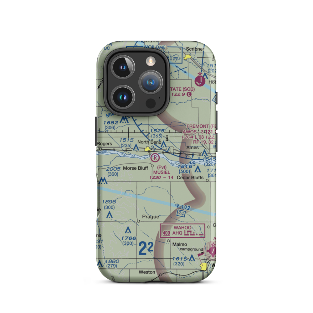 Musiel Airport (NE43) VFR Sectional  Tough iPhone Case iPhone 16 Pro model shown