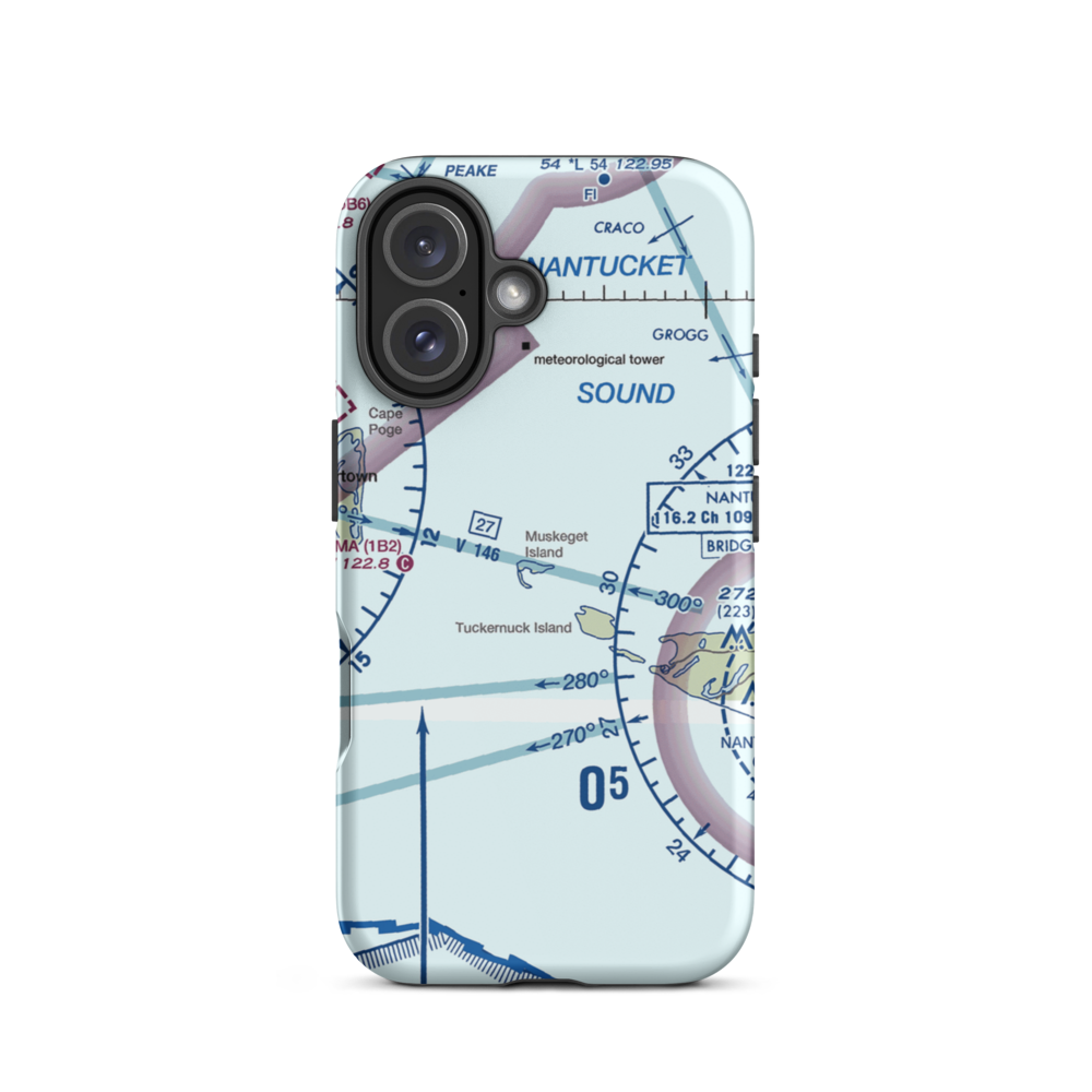 Muskeget Island Airport (MA55) VFR Sectional  Tough iPhone Case iPhone 16 model shown
