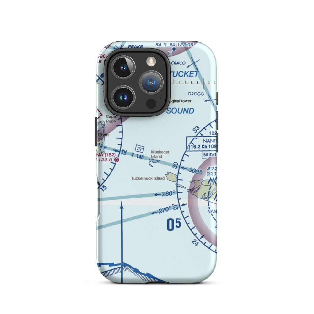 Muskeget Island Airport (MA55) VFR Sectional  Tough iPhone Case iPhone 16 Pro model shown