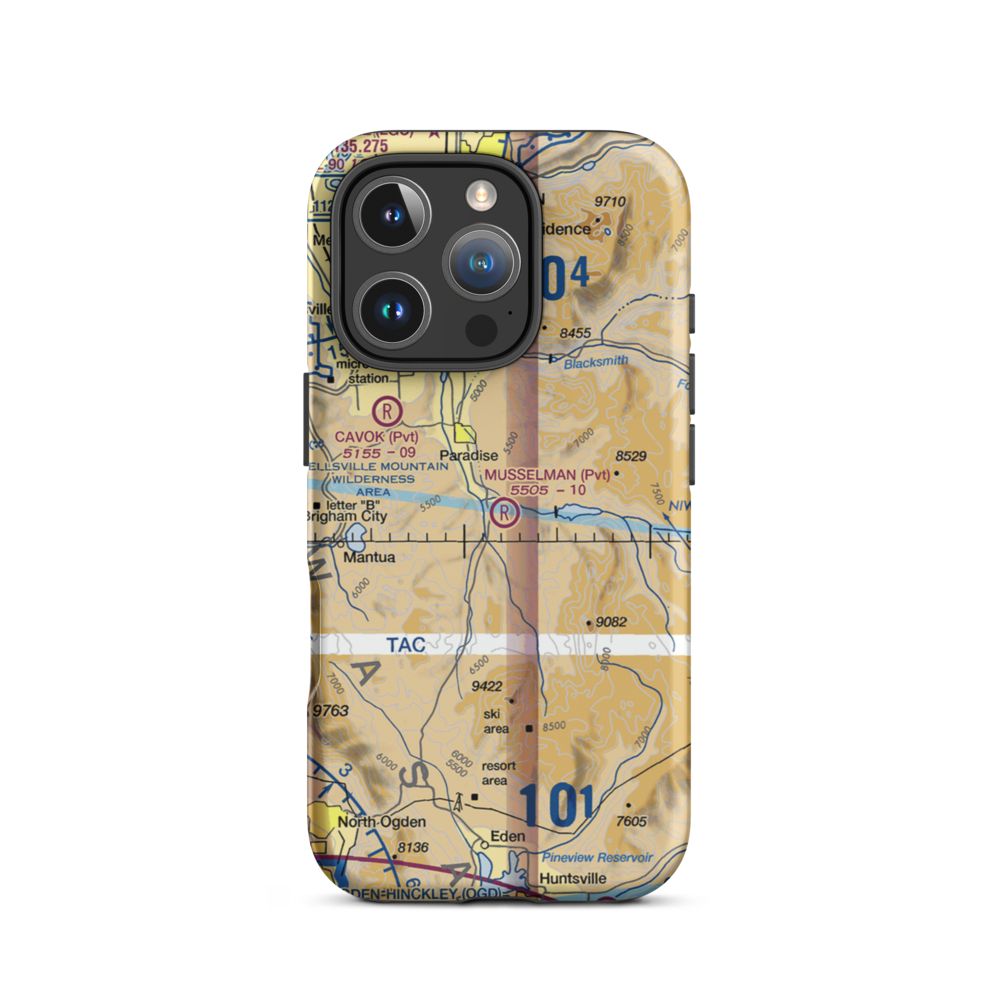 Musselman Airstrip (UT01) VFR Sectional  Tough iPhone Case iPhone 16 Pro model shown