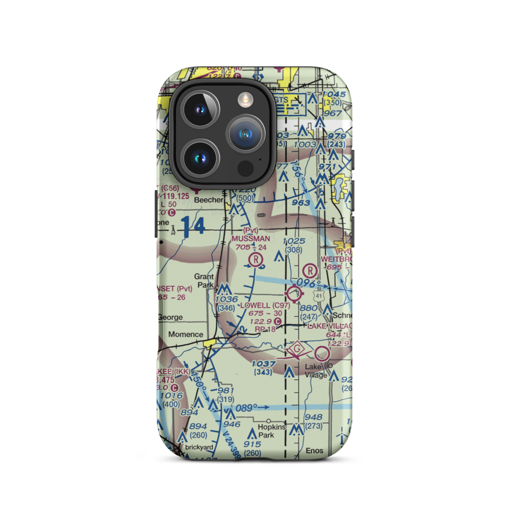 Mussman Airport (7IL0) VFR Sectional  Tough iPhone Case iPhone 16 Pro model shown