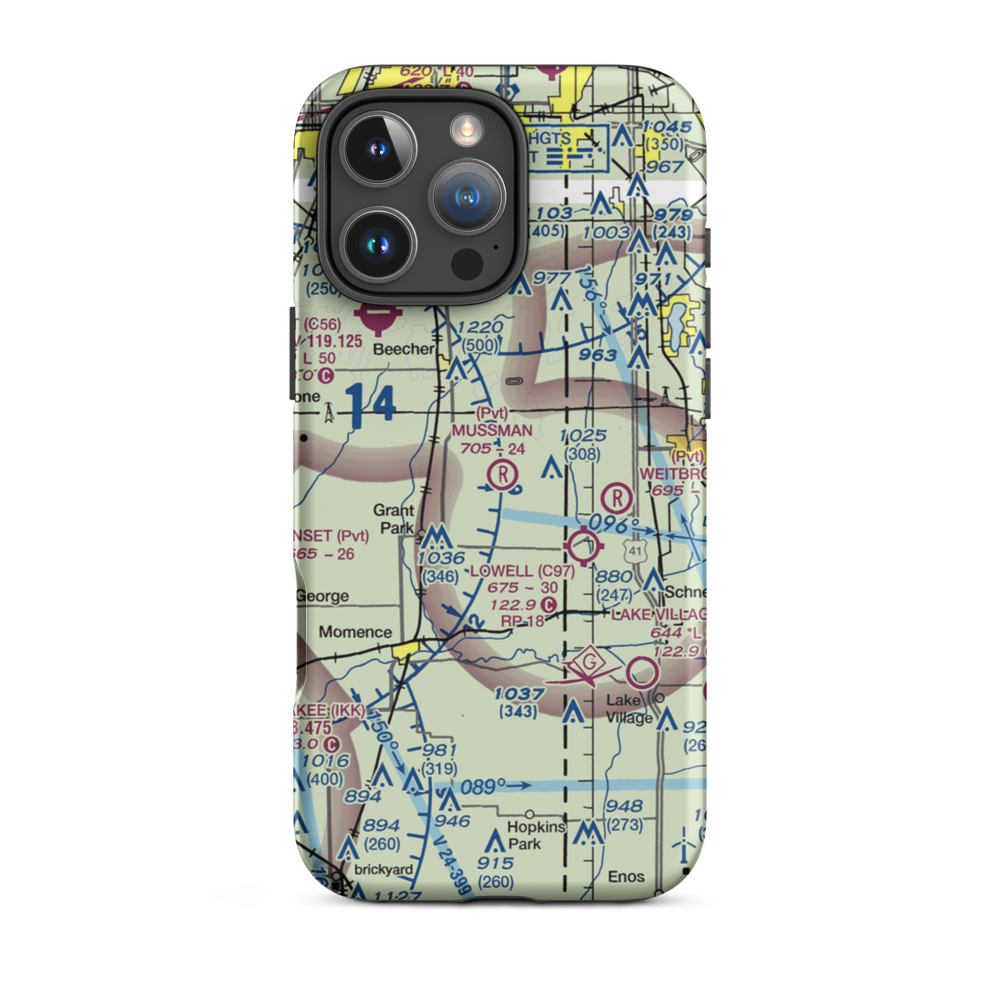 Mussman Airport (7IL0) VFR Sectional  Tough iPhone Case iPhone 16 Pro Max model shown