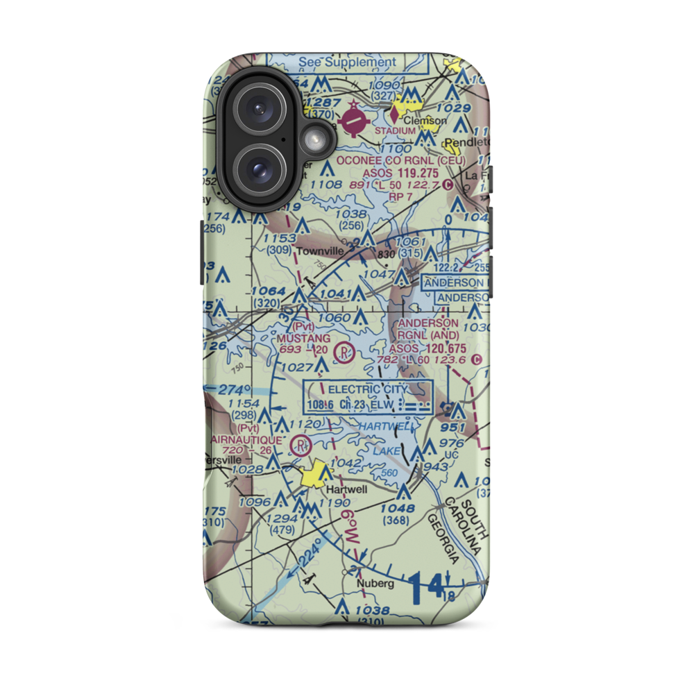 Mustang Field (0GA1) VFR Sectional  Tough iPhone Case iPhone 16 Plus model shown