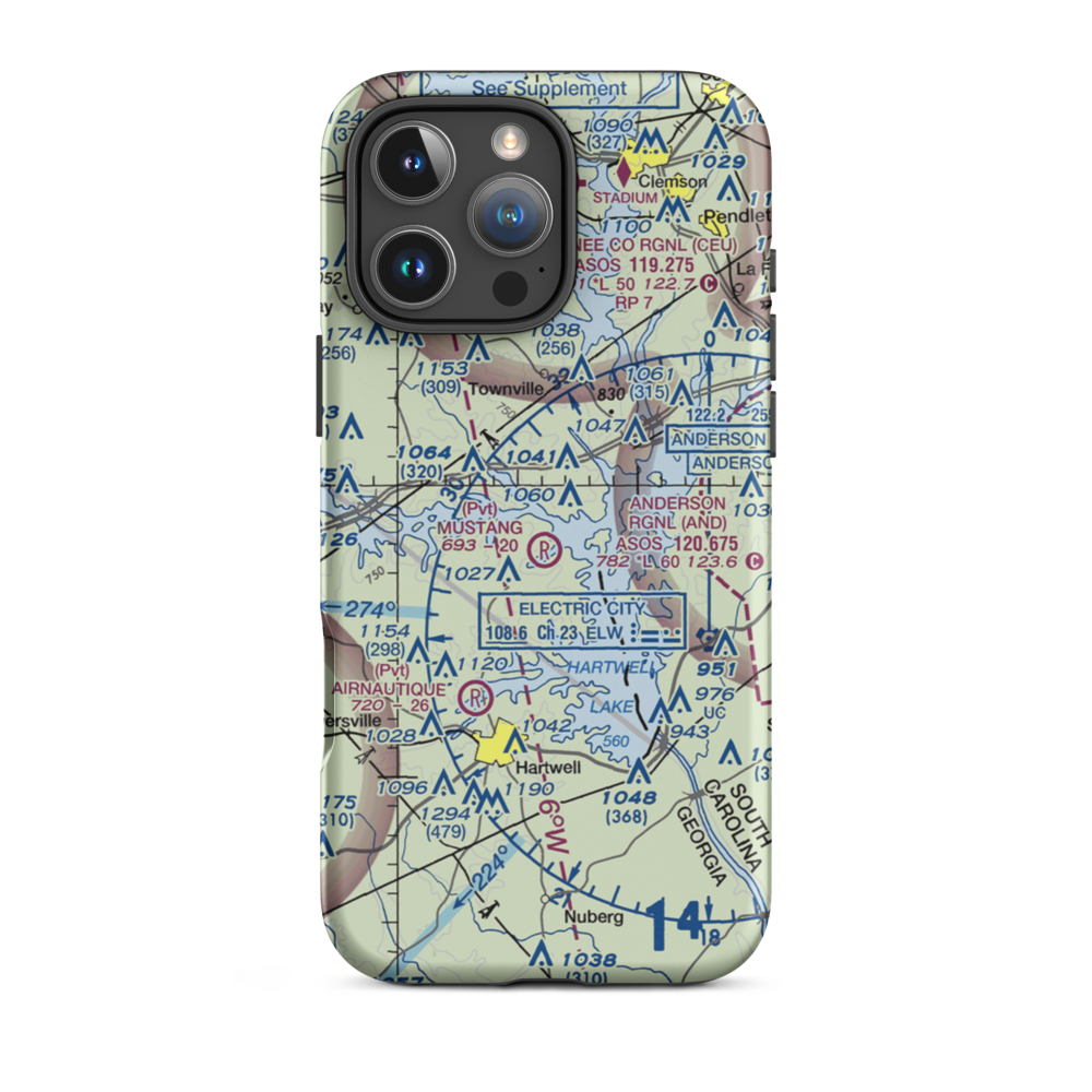 Mustang Field (0GA1) VFR Sectional  Tough iPhone Case iPhone 16 Pro Max model shown