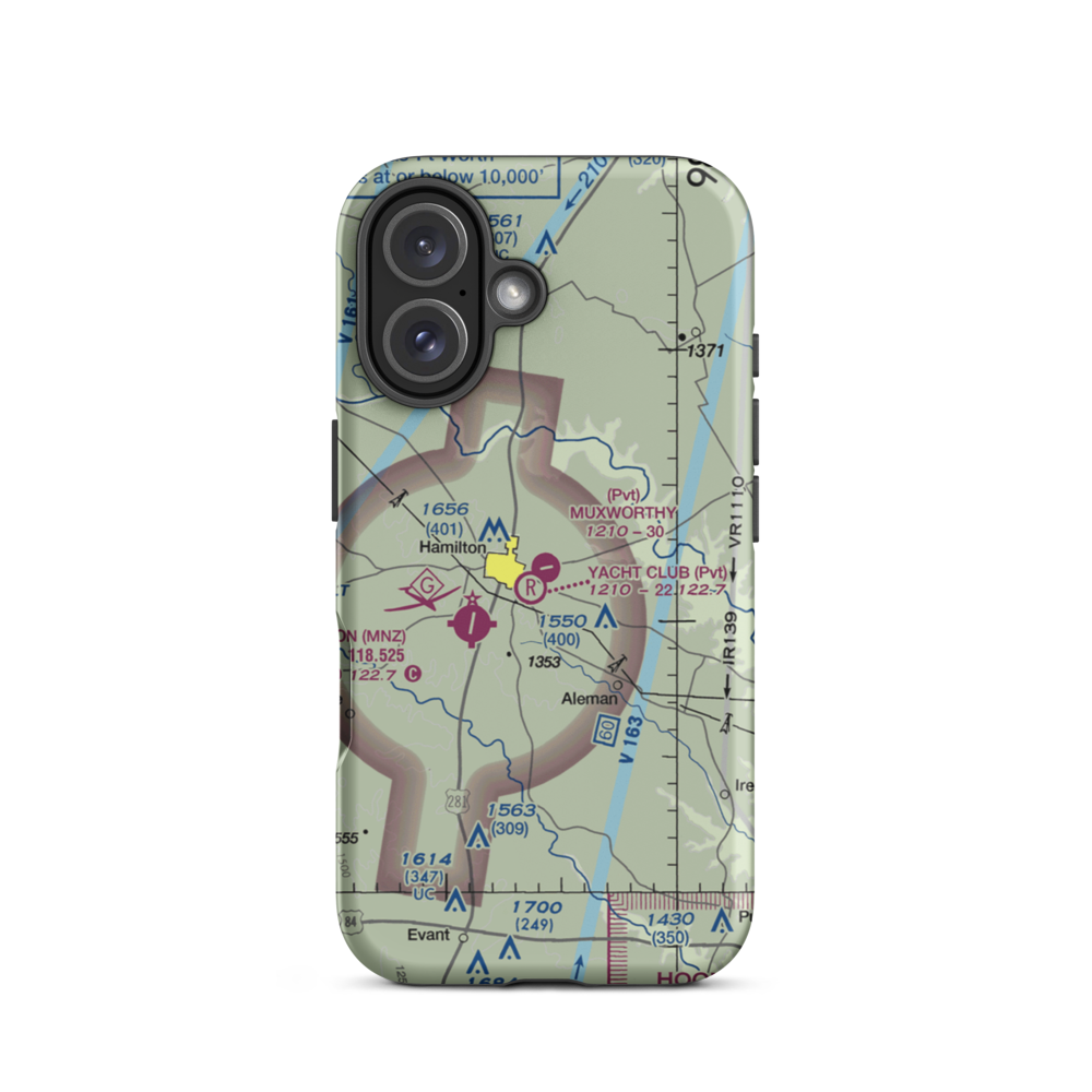Muxworthy Airport (1TX6) VFR Sectional  Tough iPhone Case iPhone 16 model shown