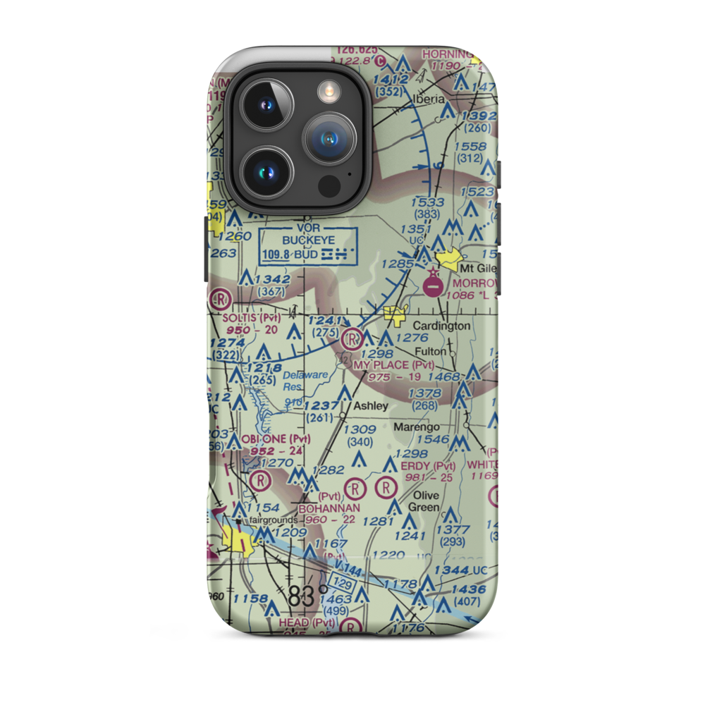 My Place Airport (3OH7) VFR Sectional  Tough iPhone Case iPhone 16 Pro Max model shown