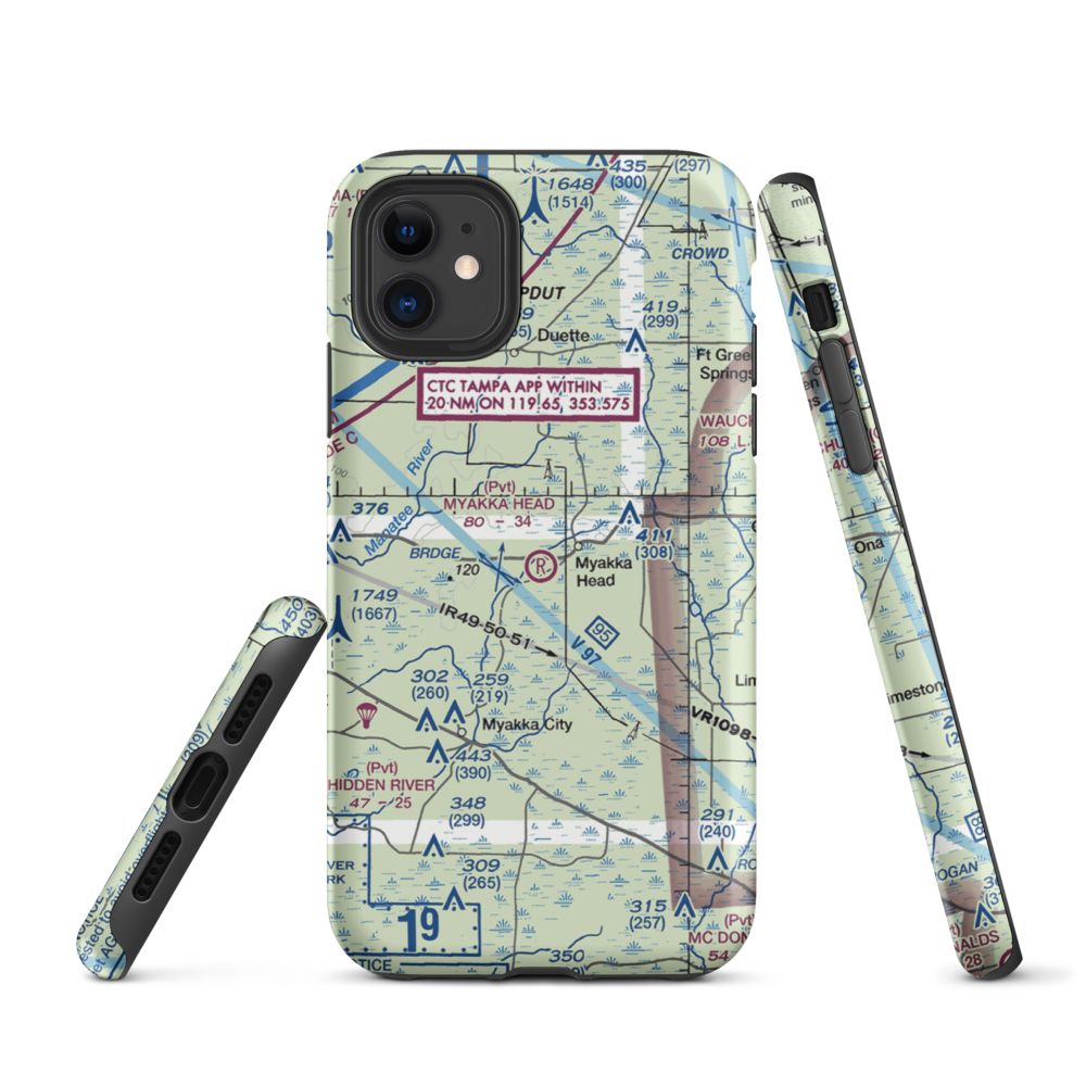 Myakka Head Airport (67FL) VFR Sectional  Tough iPhone Case iPhone 11 model shown