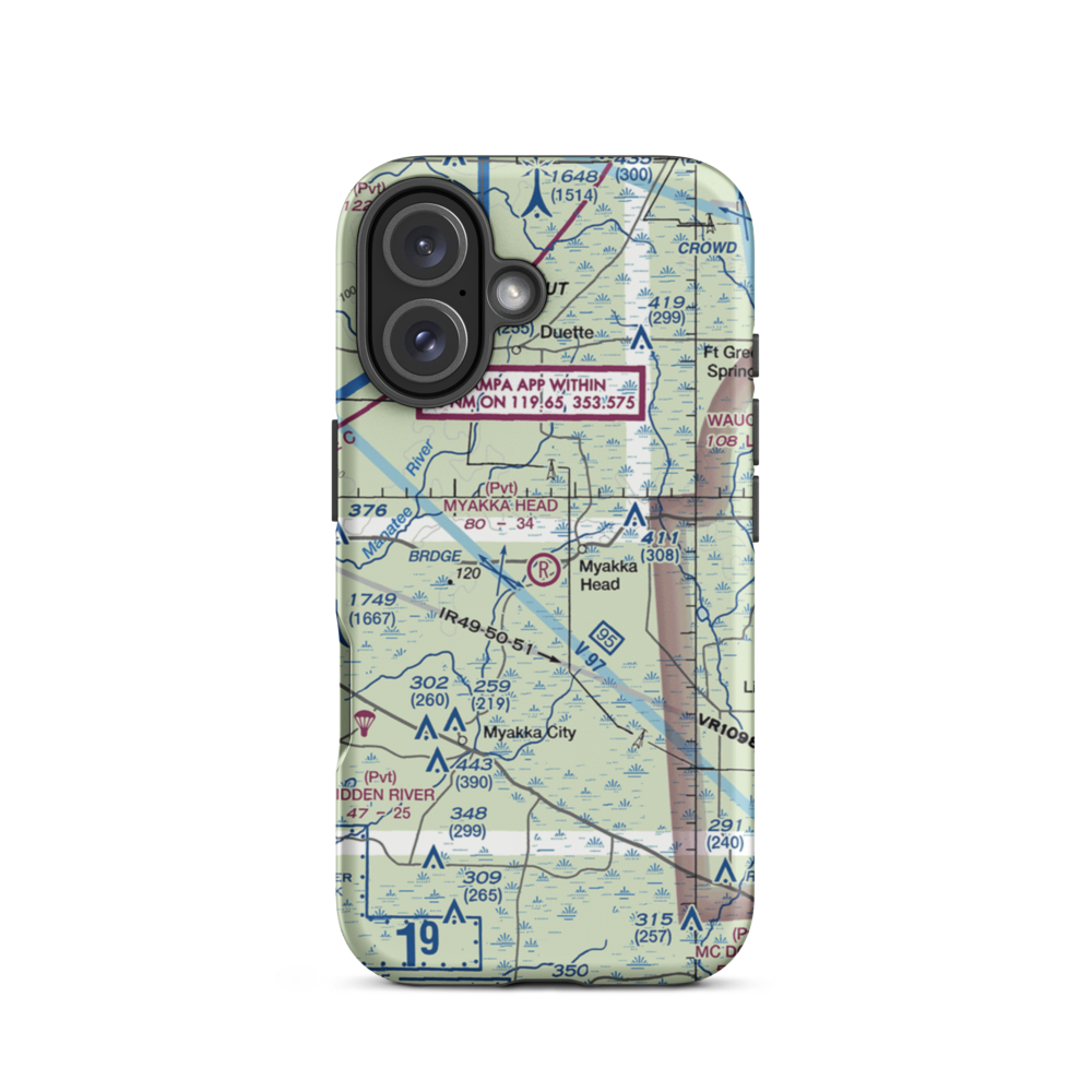 Myakka Head Airport (67FL) VFR Sectional  Tough iPhone Case iPhone 16 model shown