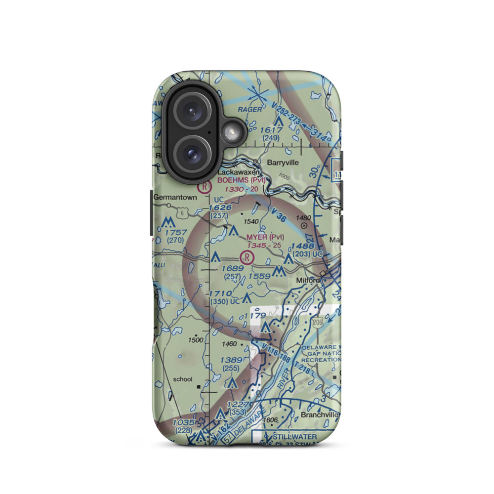 Myer Airport (6PA0) VFR Sectional  Tough iPhone Case iPhone 16 model shown