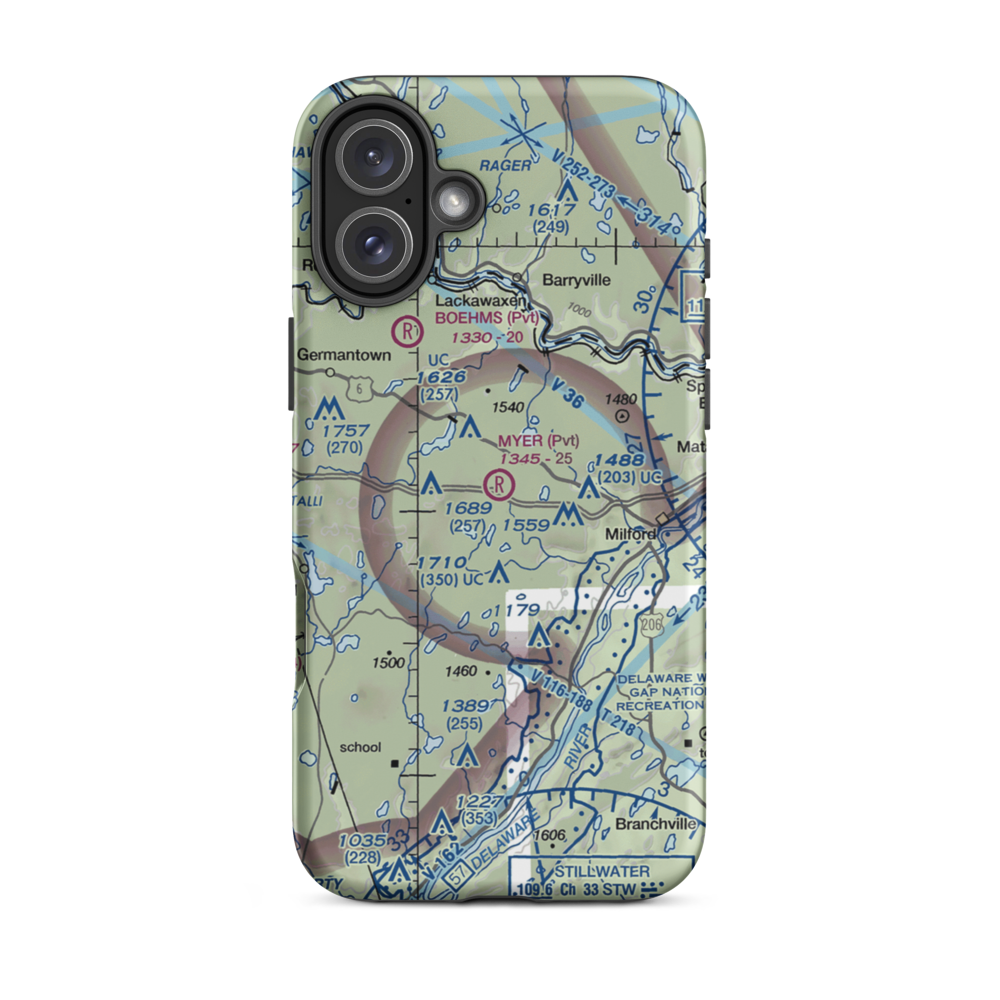Myer Airport (6PA0) VFR Sectional  Tough iPhone Case iPhone 16 Plus model shown