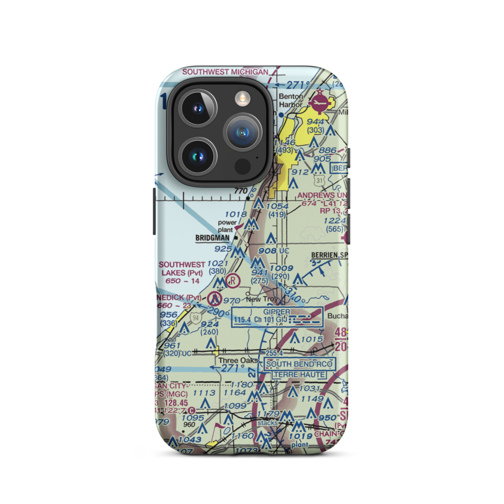 Myers Airport (MI25) VFR Sectional  Tough iPhone Case iPhone 16 Pro model shown