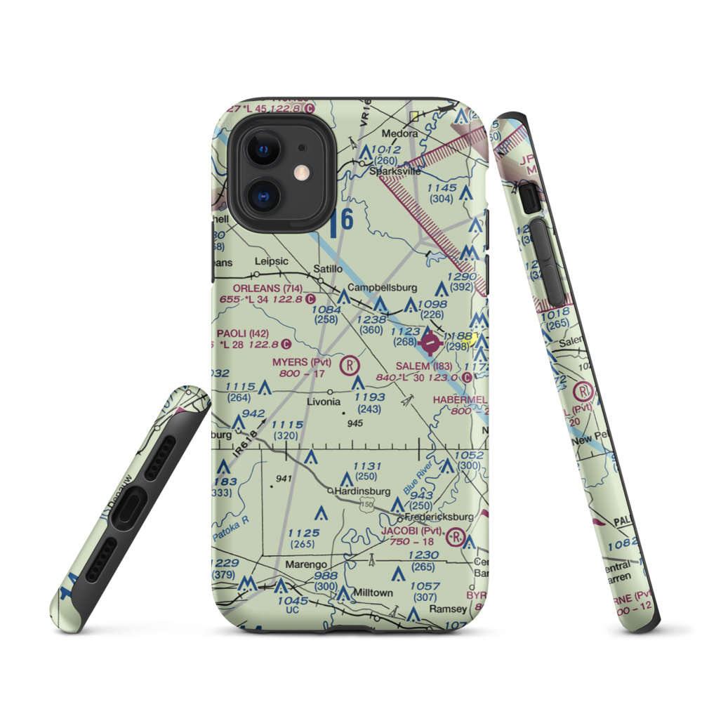 Myers Farm Airport (7IN6) VFR Sectional  Tough iPhone Case iPhone 11 model shown