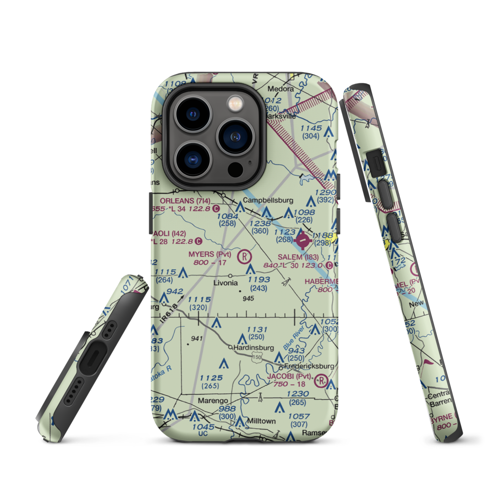 Myers Farm Airport (7IN6) VFR Sectional  Tough iPhone Case iPhone 14 Pro model shown
