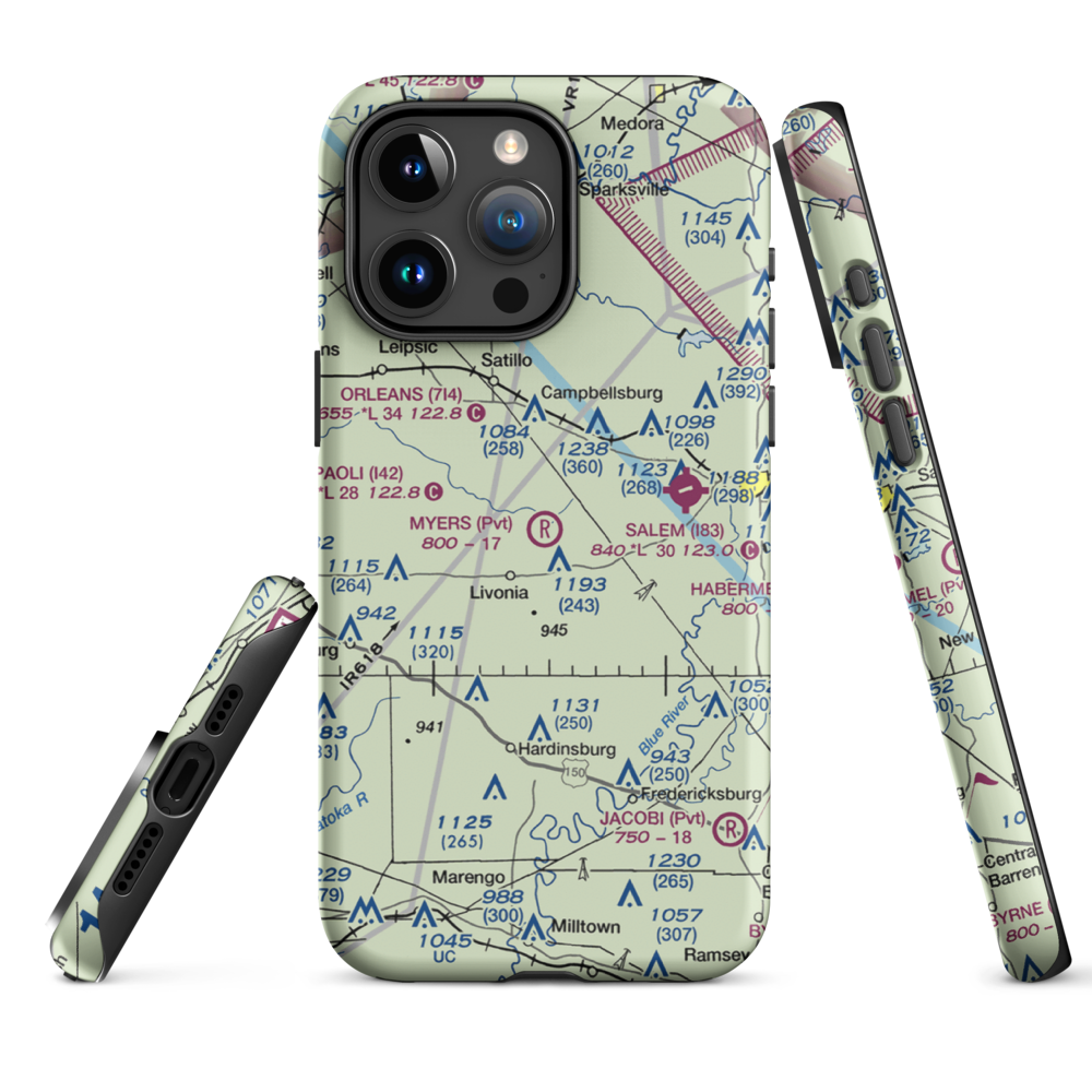 Myers Farm Airport (7IN6) VFR Sectional  Tough iPhone Case iPhone 15 Pro Max model shown