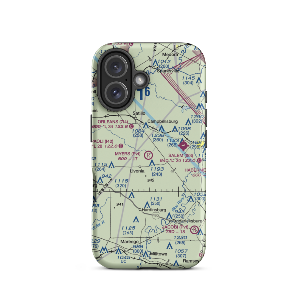 Myers Farm Airport (7IN6) VFR Sectional  Tough iPhone Case iPhone 16 model shown