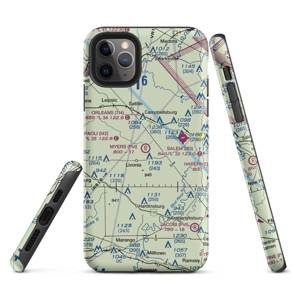 Myers Farm Airport (7IN6) VFR Sectional  Tough iPhone Case iPhone 11 Pro Max model shown