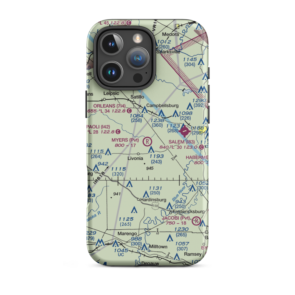 Myers Farm Airport (7IN6) VFR Sectional  Tough iPhone Case iPhone 16 Pro Max model shown