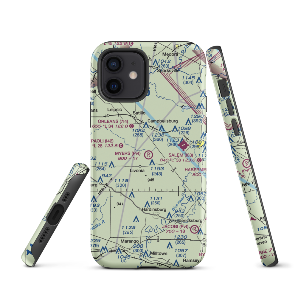 Myers Farm Airport (7IN6) VFR Sectional  Tough iPhone Case iPhone 12 model shown