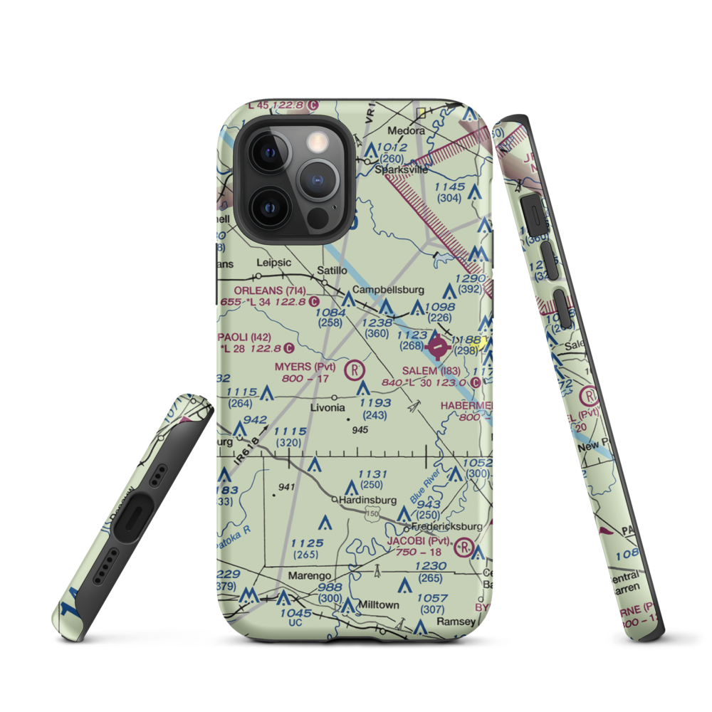 Myers Farm Airport (7IN6) VFR Sectional  Tough iPhone Case iPhone 12 Pro model shown