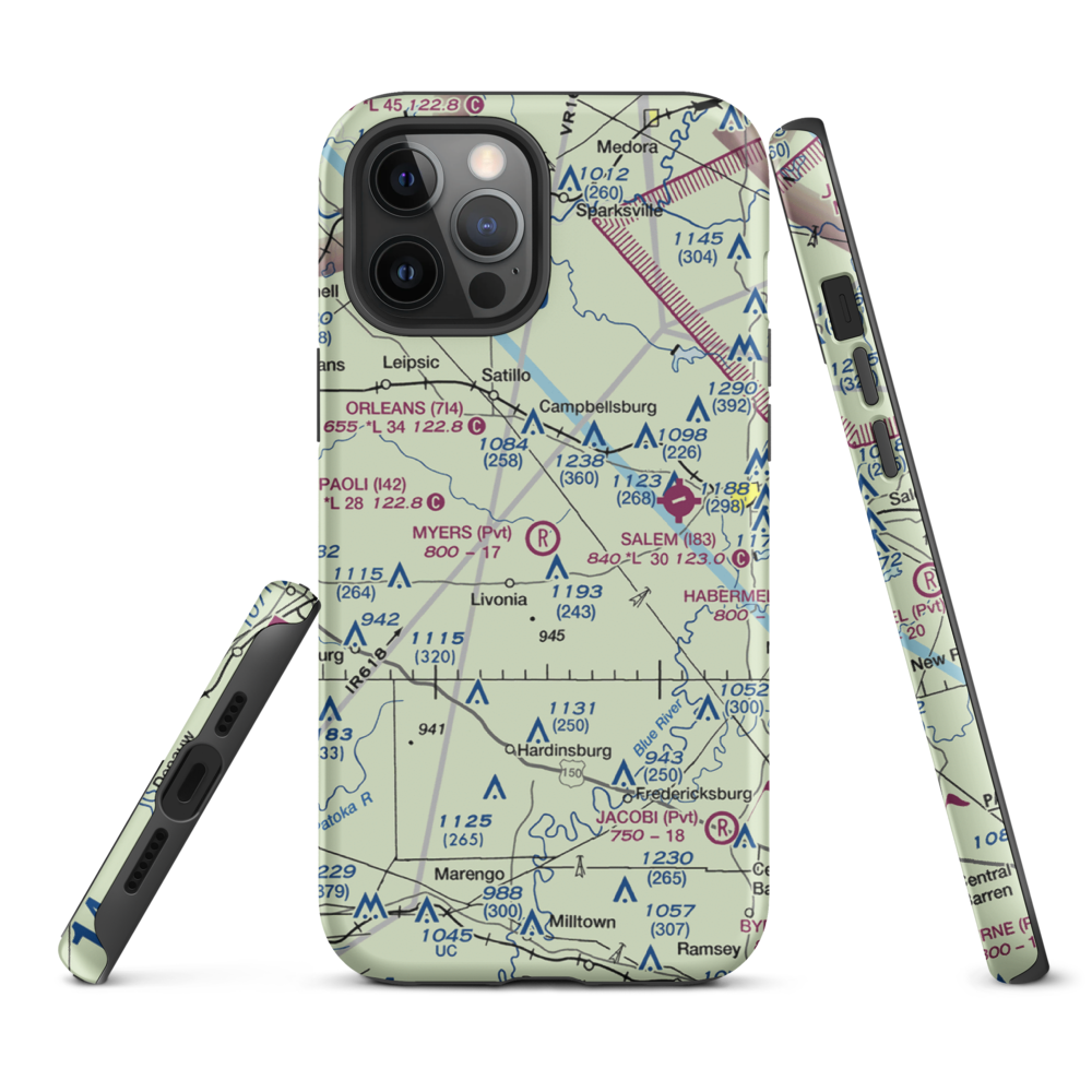 Myers Farm Airport (7IN6) VFR Sectional  Tough iPhone Case iPhone 12 Pro Max model shown