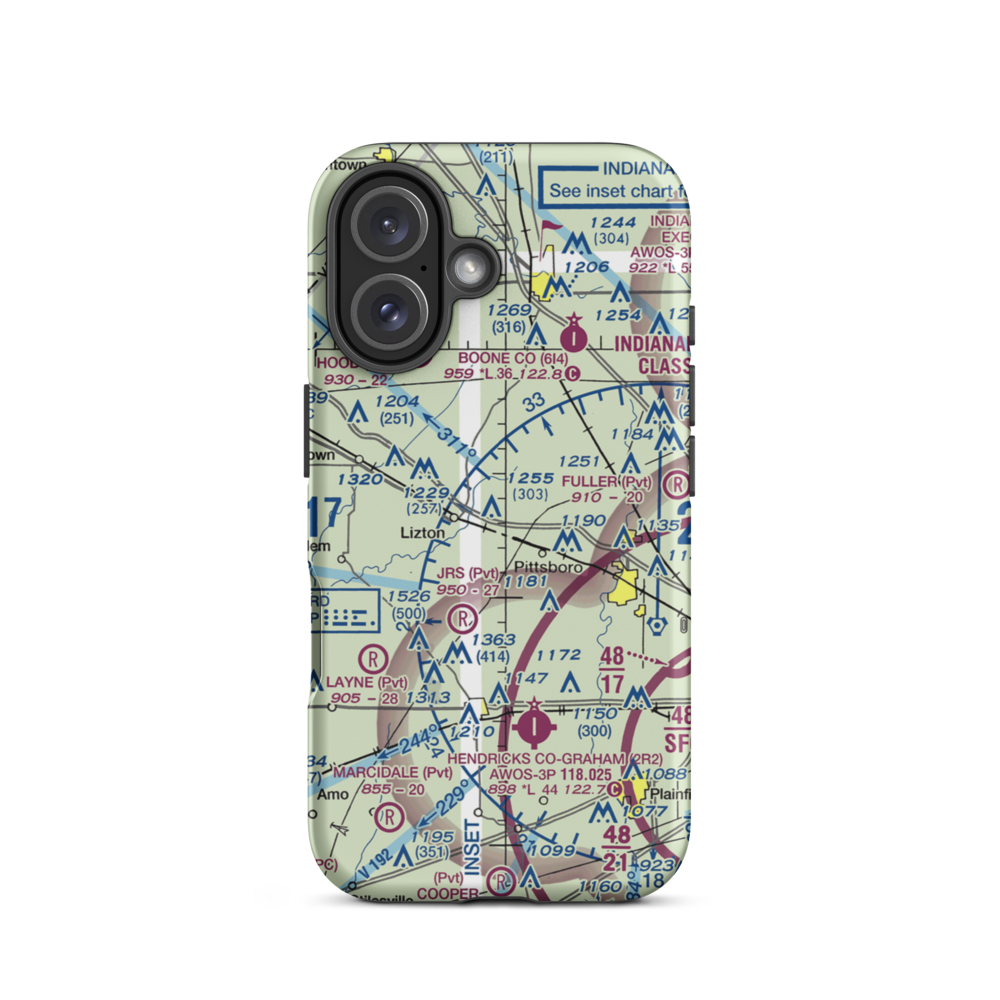 Myers Field (01II) VFR Sectional  Tough iPhone Case iPhone 16 model shown