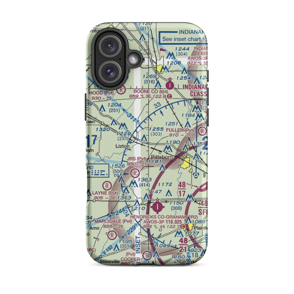 Myers Field (01II) VFR Sectional  Tough iPhone Case iPhone 16 Plus model shown