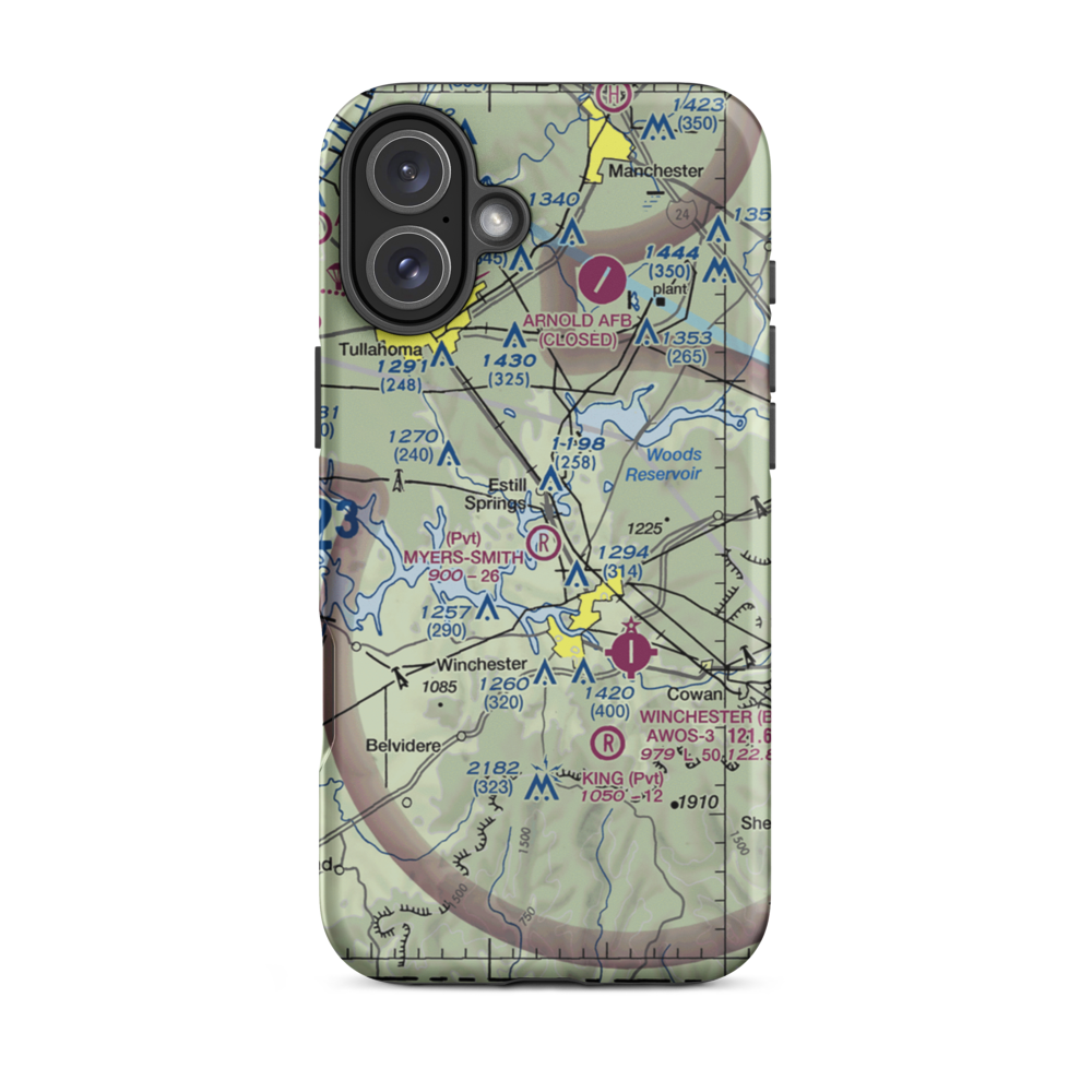 Myers-Smith Airport (TN67) VFR Sectional  Tough iPhone Case iPhone 16 Plus model shown